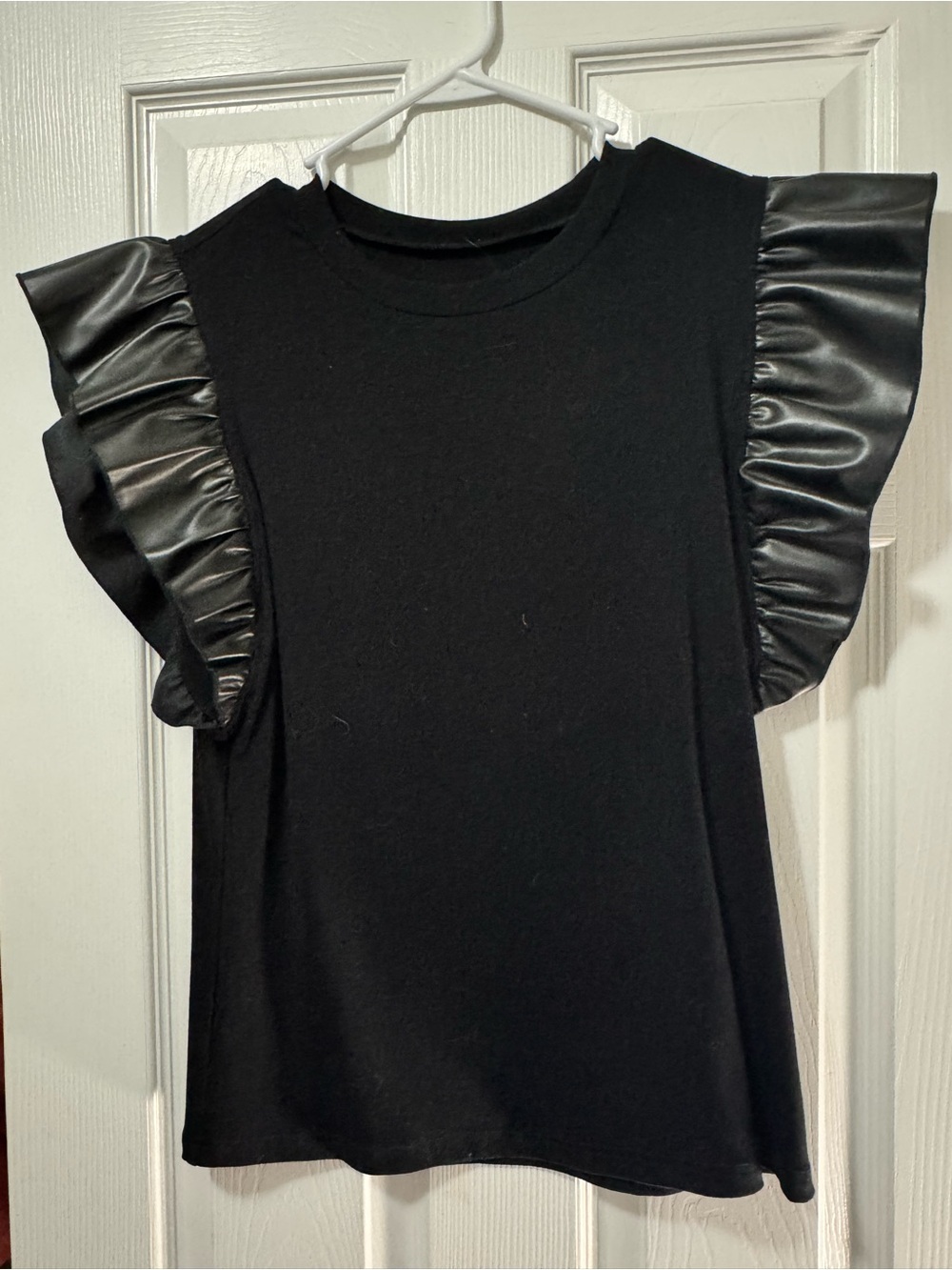 Black Ruffle Sleeve Tee